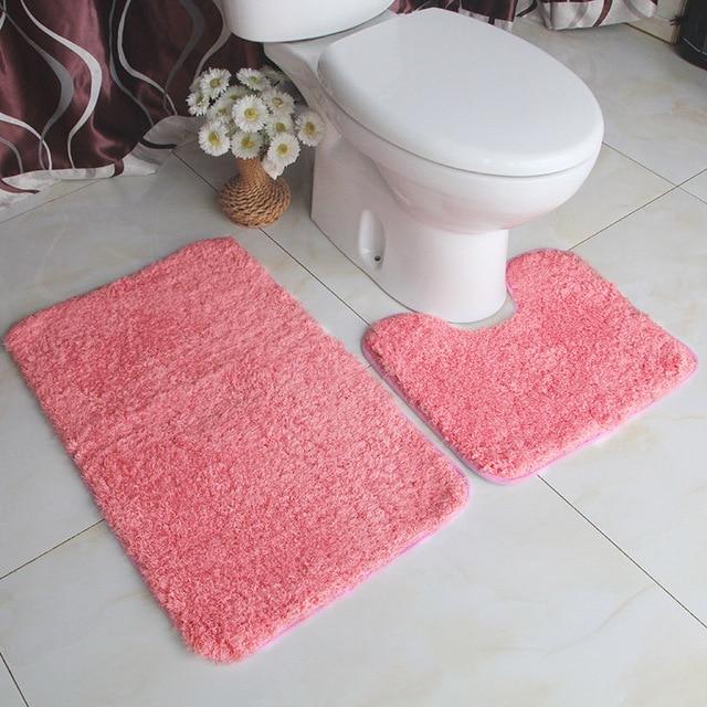 Ensemble Tapis Salle de Bain Rose