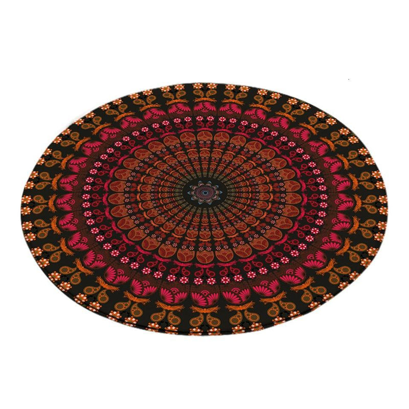 Grand Tapis Rond Coloré