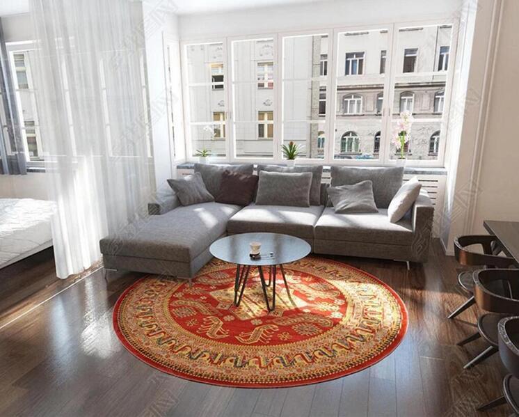 Petit Tapis Rond Rouge