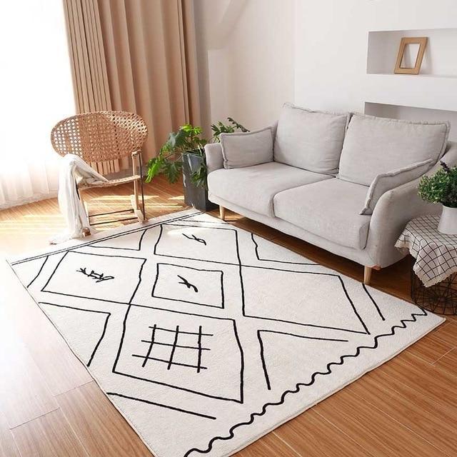 Tapis Berbère en Coton Écru