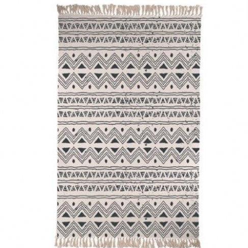 Tapis Berbère Laine Beige à Franges