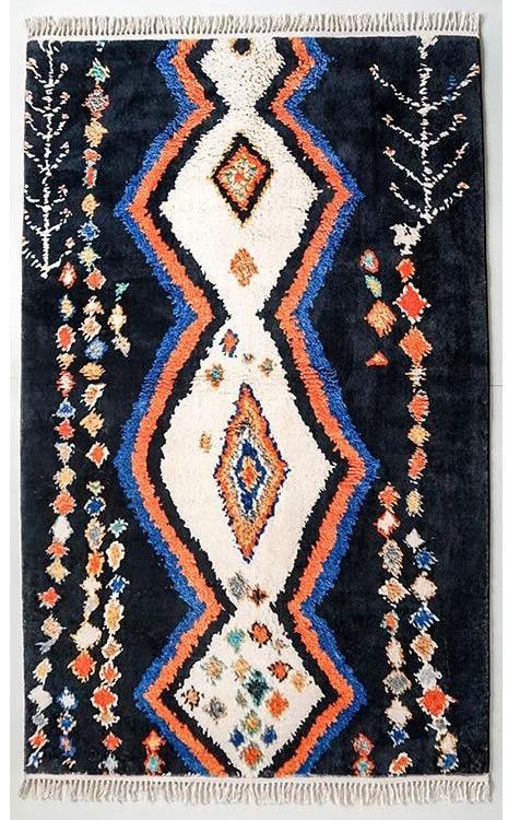 Tapis Berbère Laine Noir et Blanc