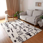 Tapis Berbère Marocain Noir et Blanc 