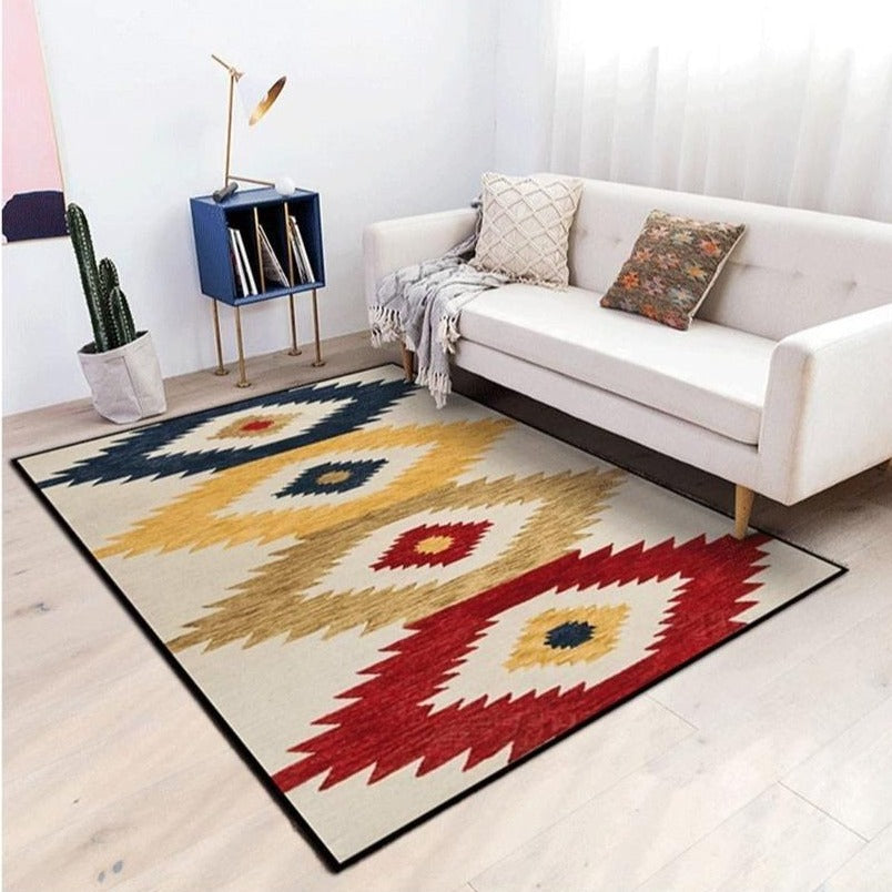 Tapis Blanc Ethnique 