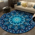 Tapis Bleu Canard Rond