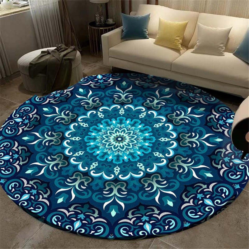 Tapis Bleu Canard Rond