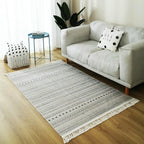 Tapis Coton Tissé Blanc