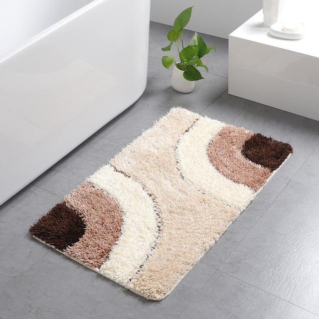 Tapis de Bain Beige et Marron 