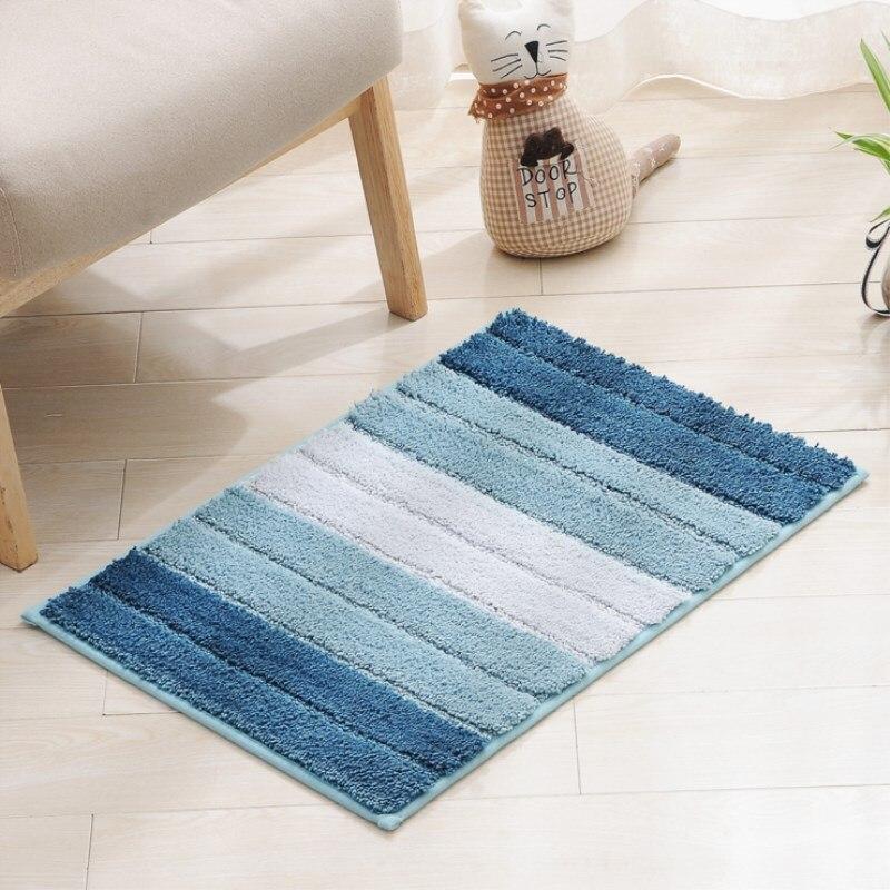 Tapis de Bain Blanc et Bleu