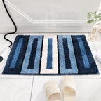 Tapis de Bain Bleu et Blanc