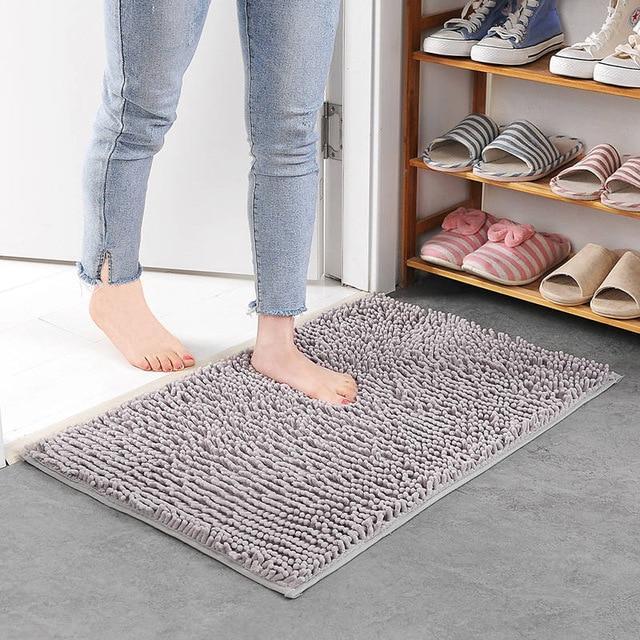 Tapis de Bain Chenille Gris