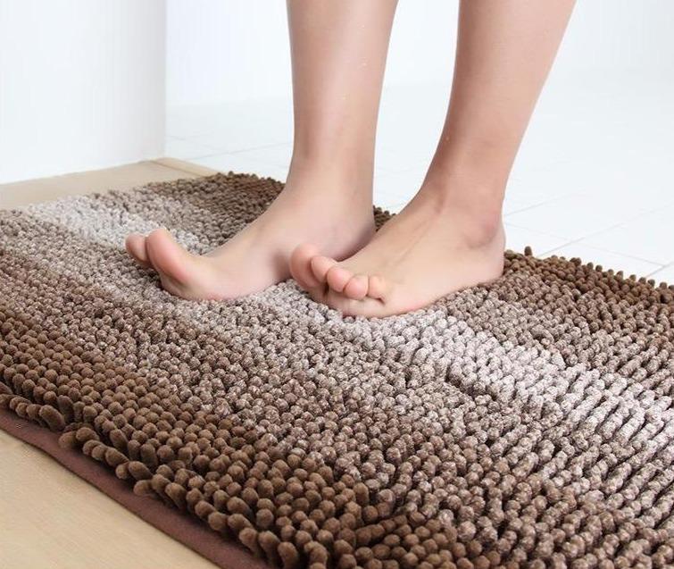 Tapis de Bain Chenille Marron