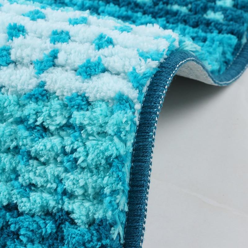 Tapis de Bain Épais Bleu