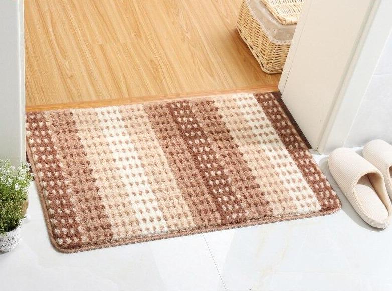 Tapis de Bain Épais Marron et Beige