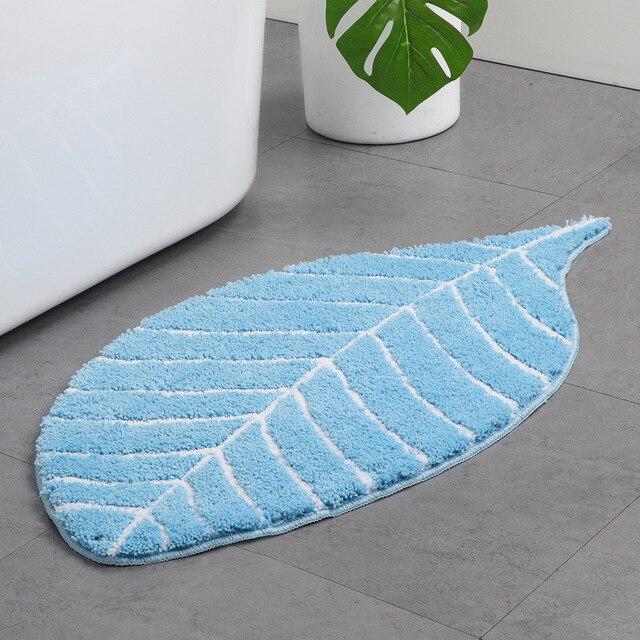 Tapis de Bain Feuille Bleu