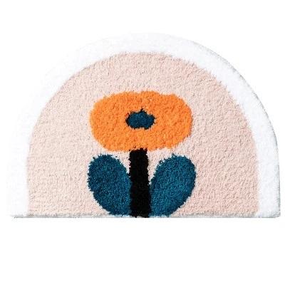 Tapis de Bain Fleur Orange