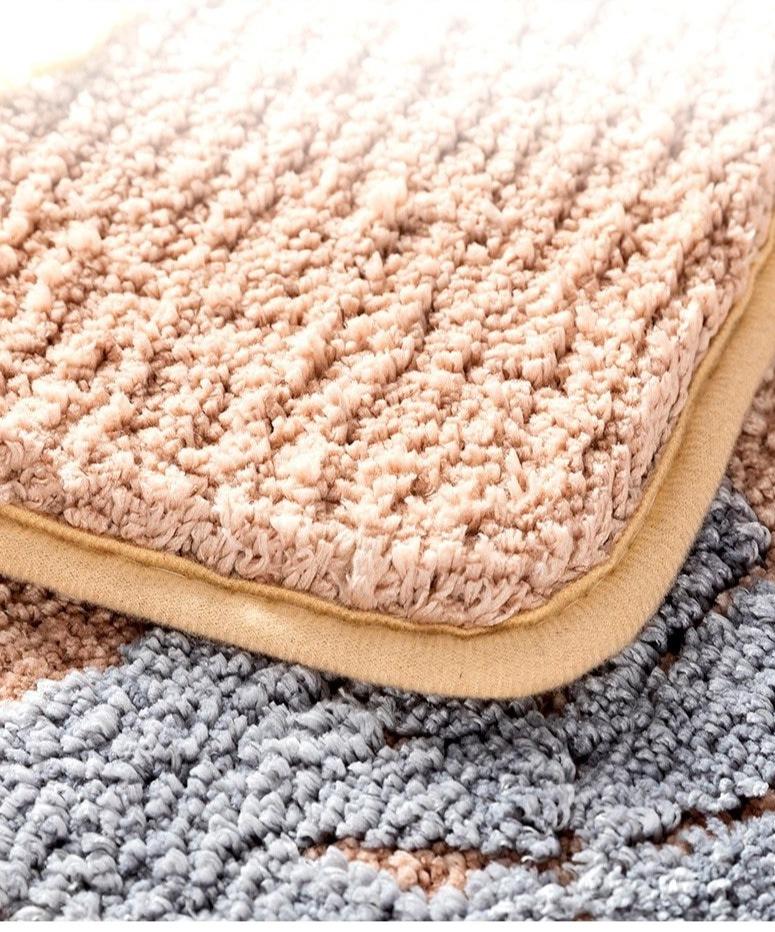 Tapis de Bain Fleurs Marron