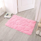 Tapis de Bain Fleurs Rose Doux