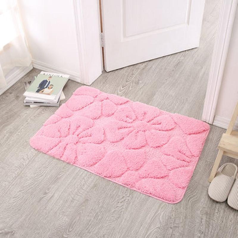 Tapis de Bain Fleurs Rose Doux