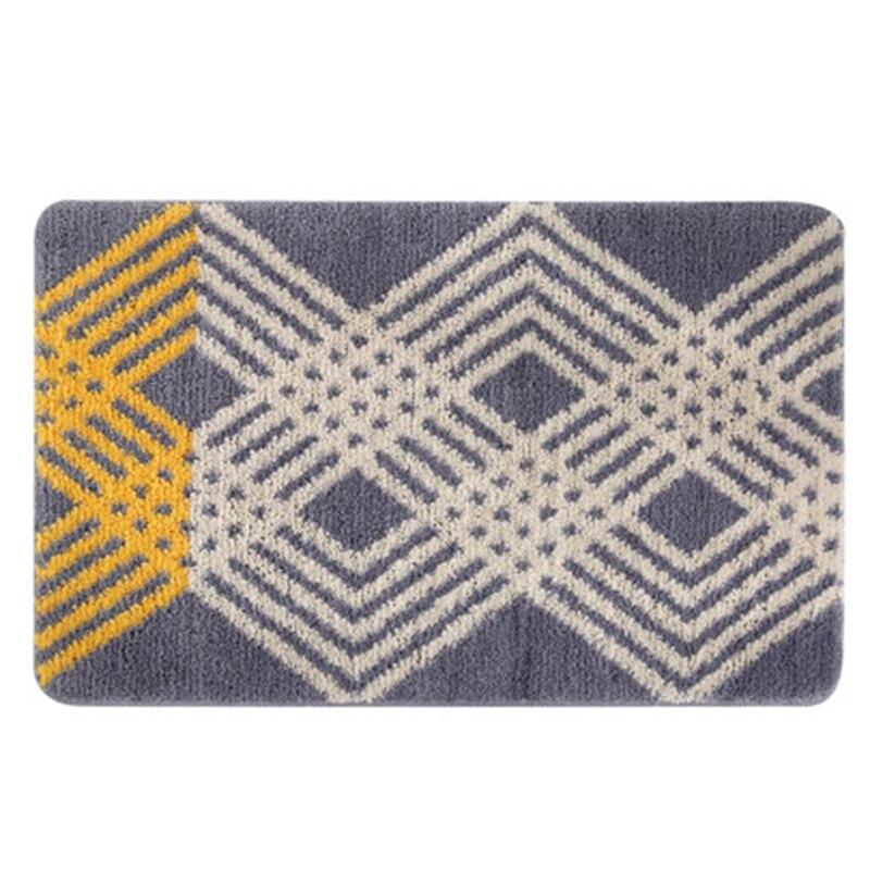 Tapis de Bain Gris Clair et Jaune