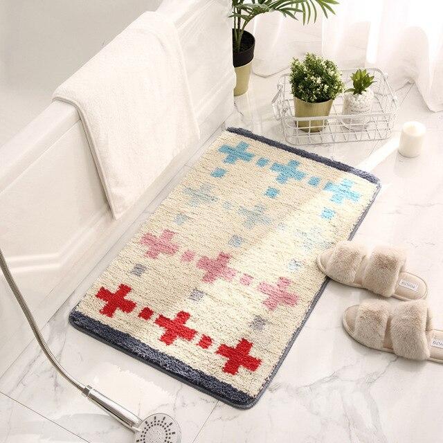 Tapis de Bain Gris et Blanc