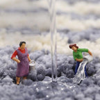 Tapis de Bain Gris et Blanc