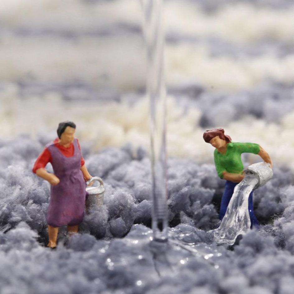 Tapis de Bain Gris et Blanc