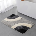Tapis de Bain Gris et Noir Doux