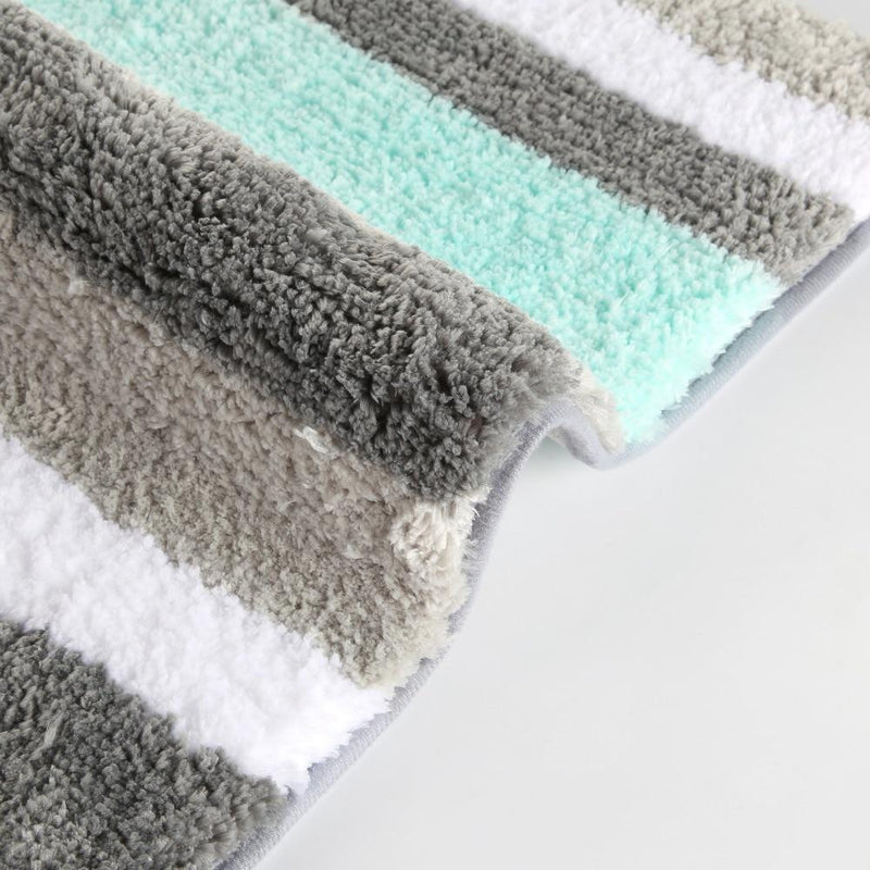 Tapis de Bain Gris et Turquoise