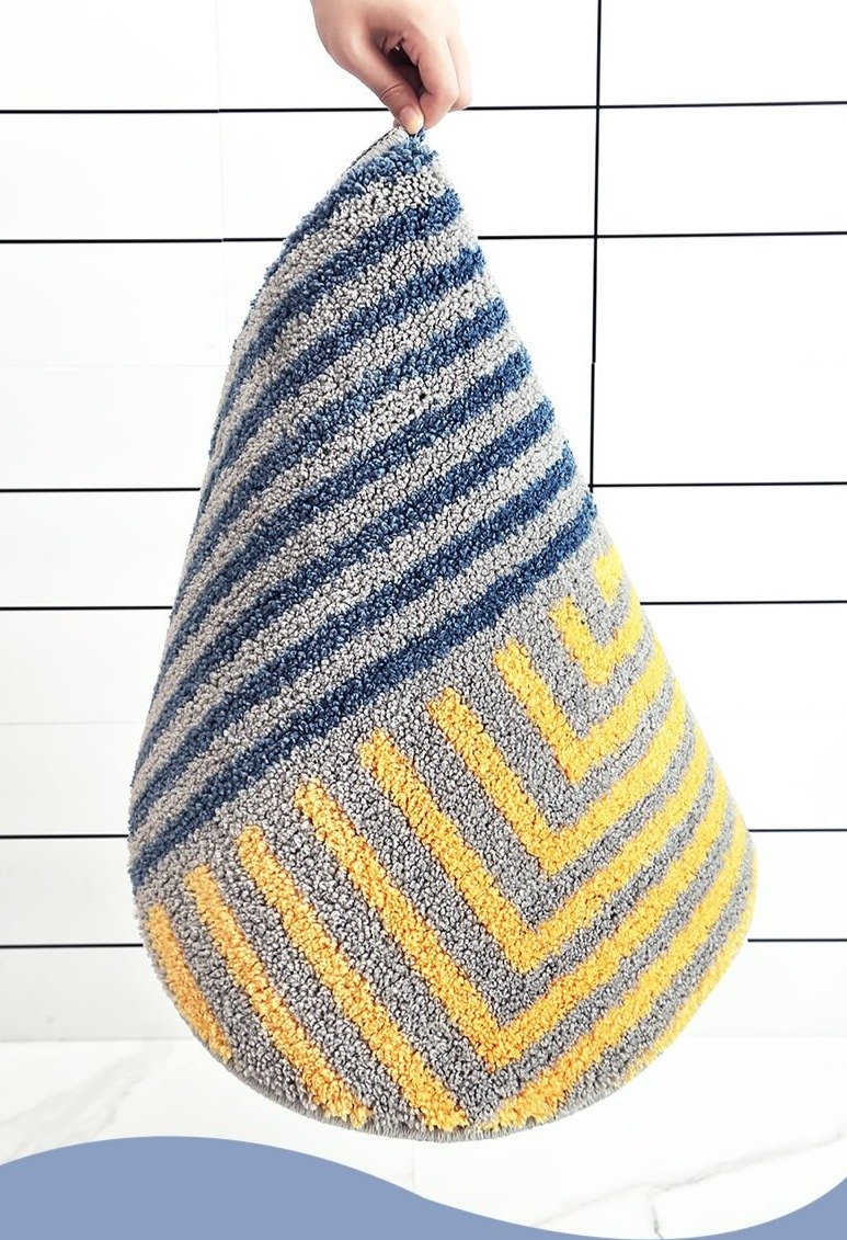 Tapis de Bain Jaune et Bleu