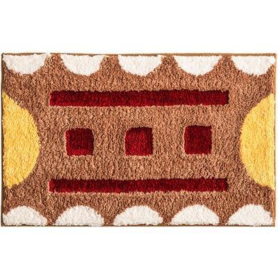 Tapis de Bain Marron et Beige