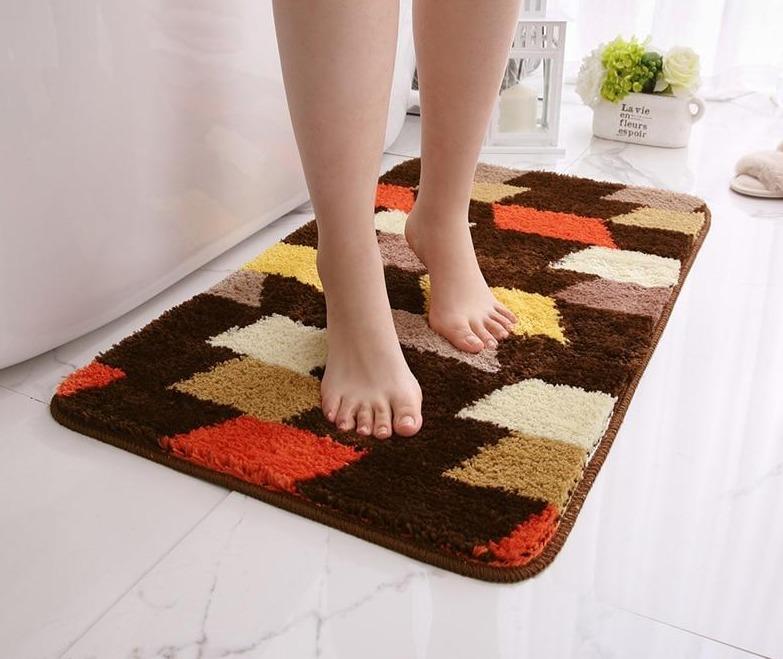 Tapis Salle de Bain Marron Foncé