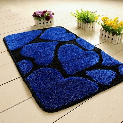 Tapis de Bain Noir et Bleu