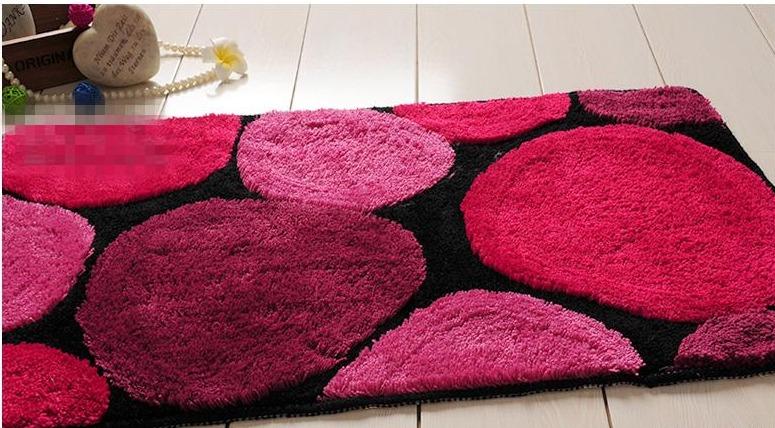 Tapis de Bain Rond Rouge