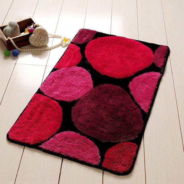 Tapis de Bain Ronds Rouge