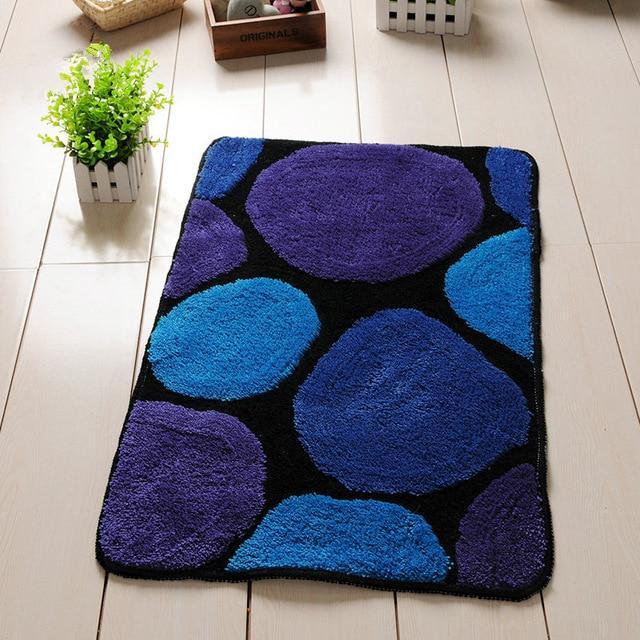 Tapis de Bain Ronds Bleu