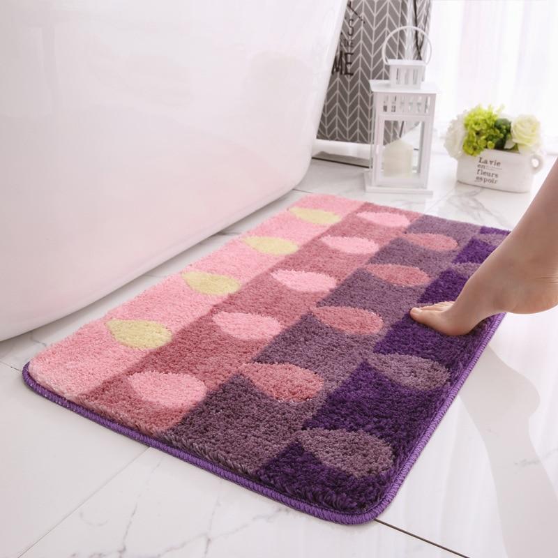 Tapis de Bain Rose Violet Doux 