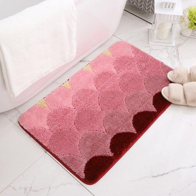 Tapis de Bain Rouge et Rose