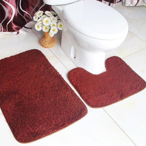 Tapis de Bain Toilette Bordeau