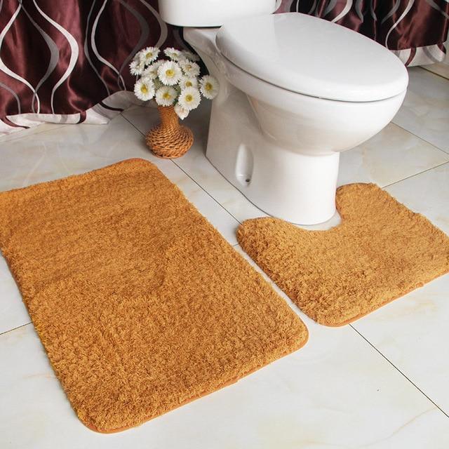 Tapis de Bain Toilette Moutarde
