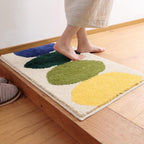 Tapis de Bain Vert et Blanc Doux