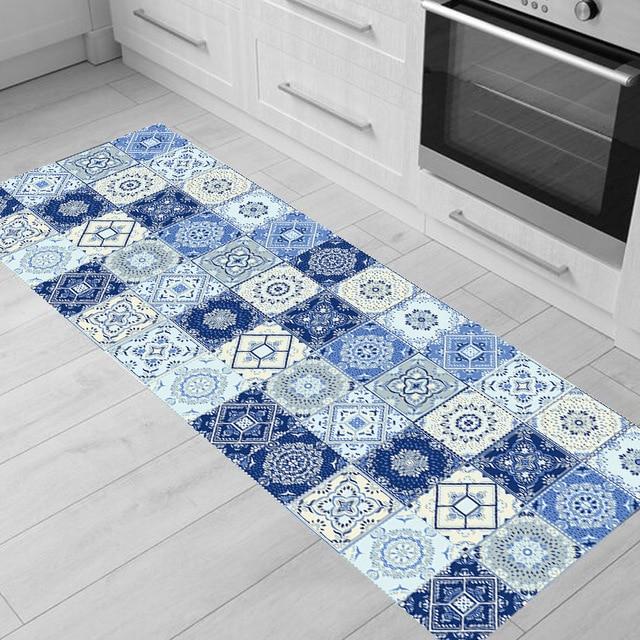 Tapis de Cuisine Bleu Canard