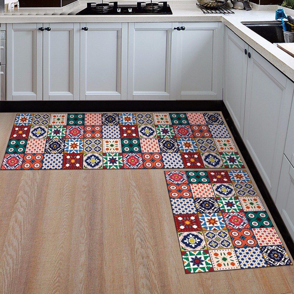 Tapis de Cuisine Carreaux de Ciment