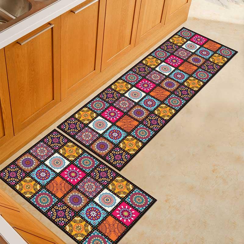 Tapis de Cuisine Effet Carreaux de Batiment