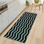 Tapis de Cuisine Turquoise et Gris