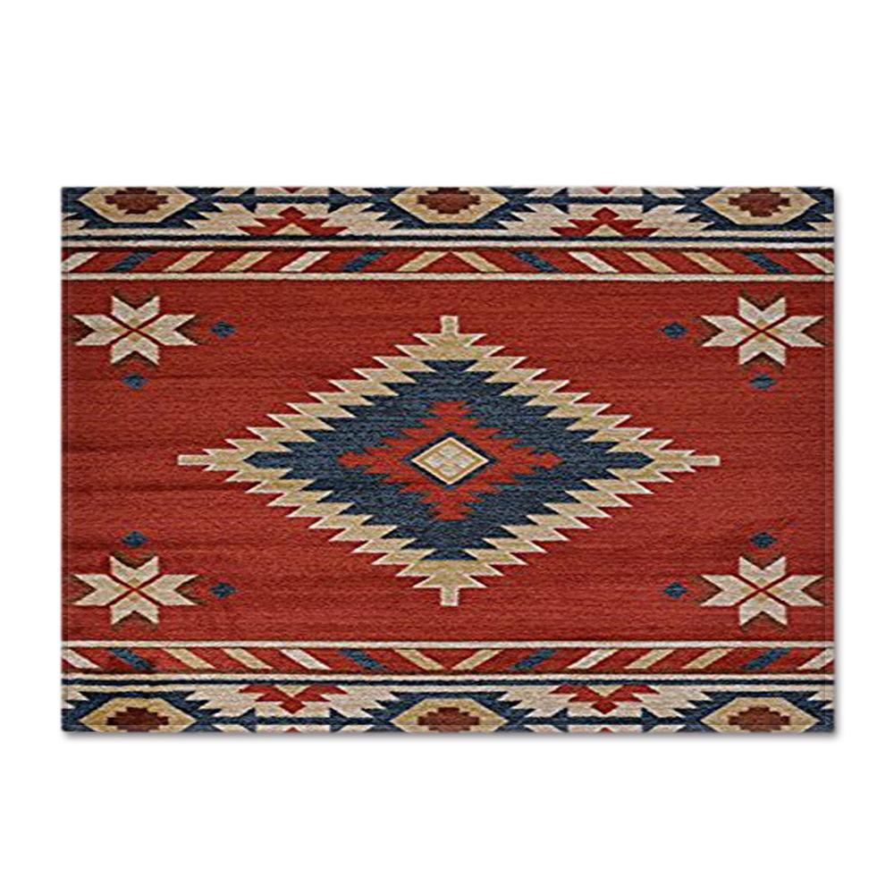 Tapis de Salon Rouge et Beige