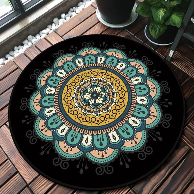 Tapis de Sol Rond Fleur