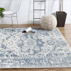 Tapis Effet Vintage Bleu