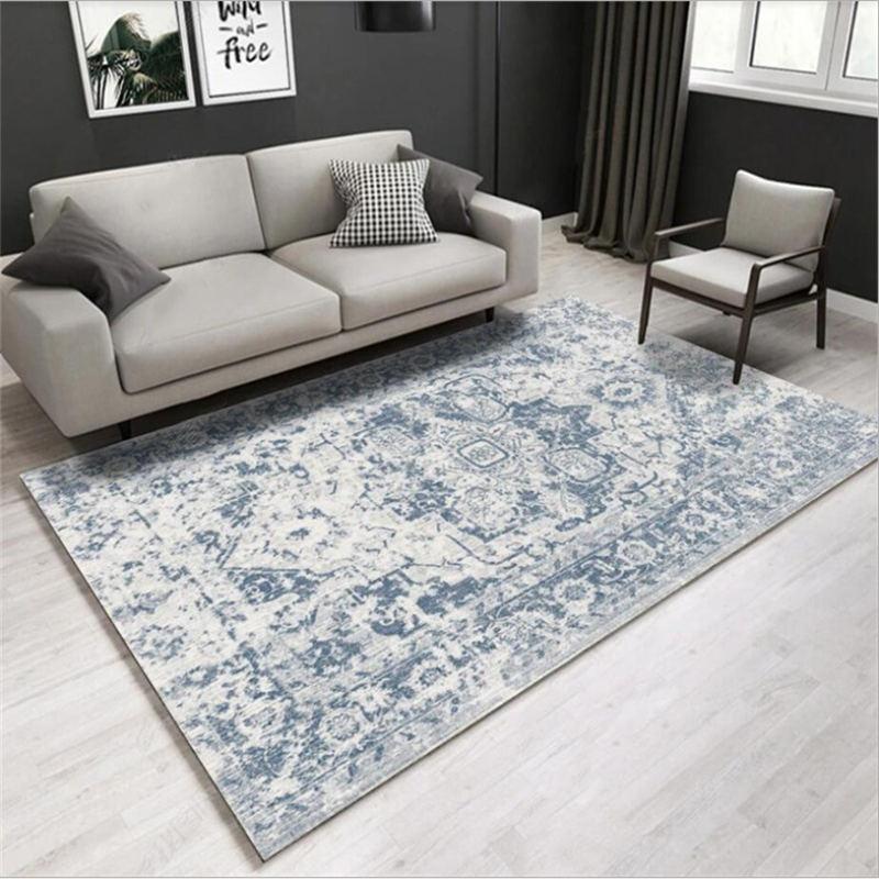 Tapis Effet Vintage Bleu