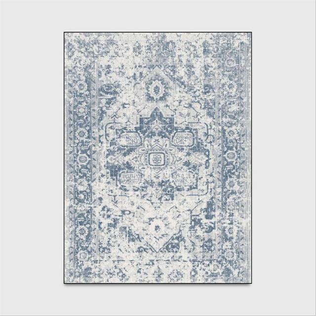 Tapis Effet Vintage Bleu